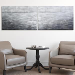 24 in. x 36 in. "Silver Light" - Set of 2 Textured Metallic Hand Painted by Martin Edwards Wall Art