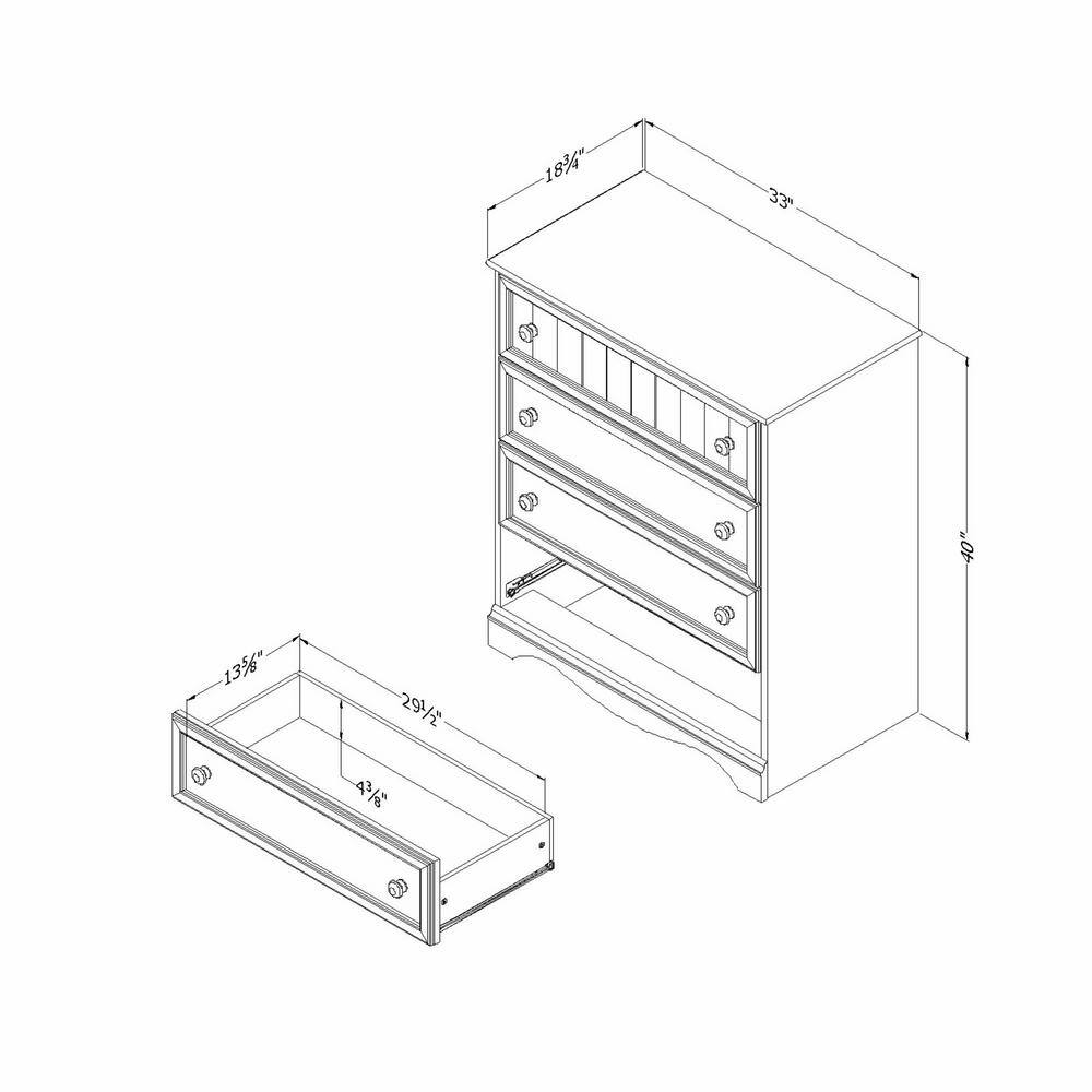 Savannah Pure White 4-Drawer Kids Chest