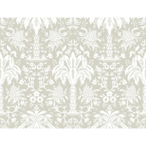 York Wallcoverings 60.75 sq ft Beige Palmetto Palm Damask Non-pasted Wallpaper