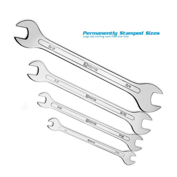 Super-Thin Open End Wrench x 3/4 in Capri Tools 5/8 in SAE 