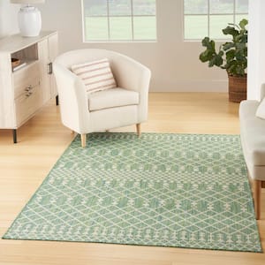 Positano Blue Green 6 ft. x 9 ft. Moroccan Contemporary Area Rug