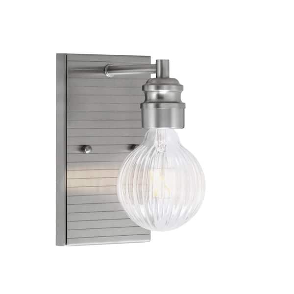 Unbranded Albany 4.75 in. 1 Light Wall Sconce Brushed Nickel with 4 Watt LED Bulb Shade
