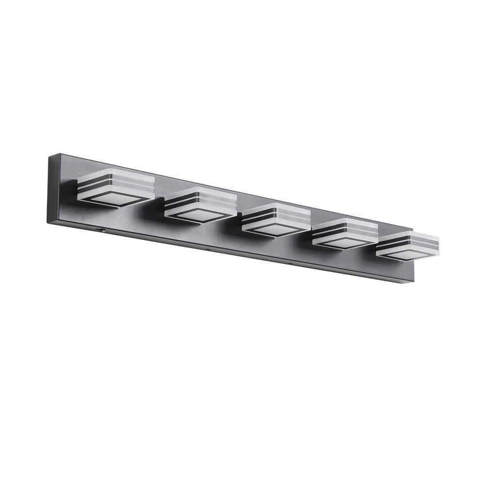 33.5 in. 5-Light Modern LED Vanity Light Wall Sconce, Black price history on PriceWatchPro