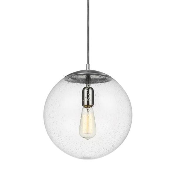 Generation Lighting Hanging Globe 1-Light Satin Aluminum Pendant