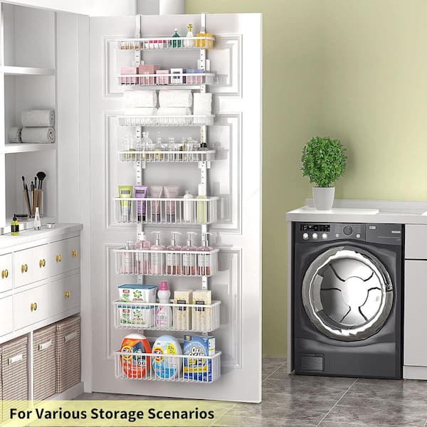 Lynzavix 8-Shelves White Over the Door Hanging Pantry Organizer