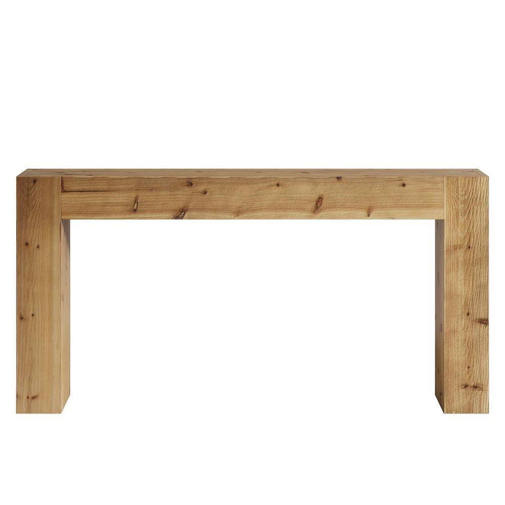Turrella 63 in. Brown Rectangle Solid Wood Console Table Long Entryway Table Behind Couch Sofa Table for Living Room