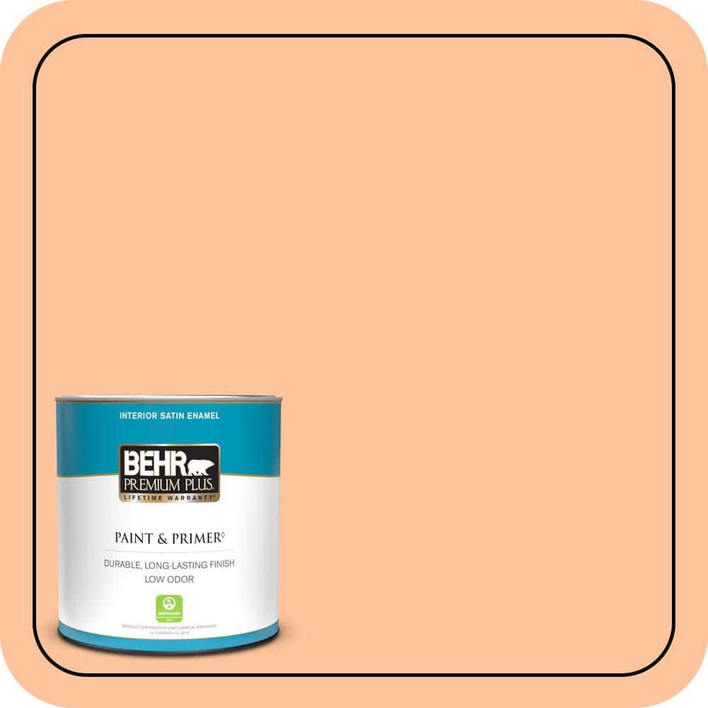 1 qt. #260B-4 Orange Sherbet Satin Enamel Low Odor Interior Paint & Primer price history on PriceWatchPro