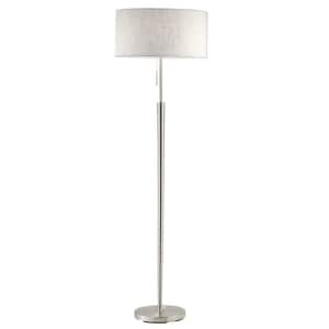 Hayworth 65 in. Satin Steel Floor Lamp