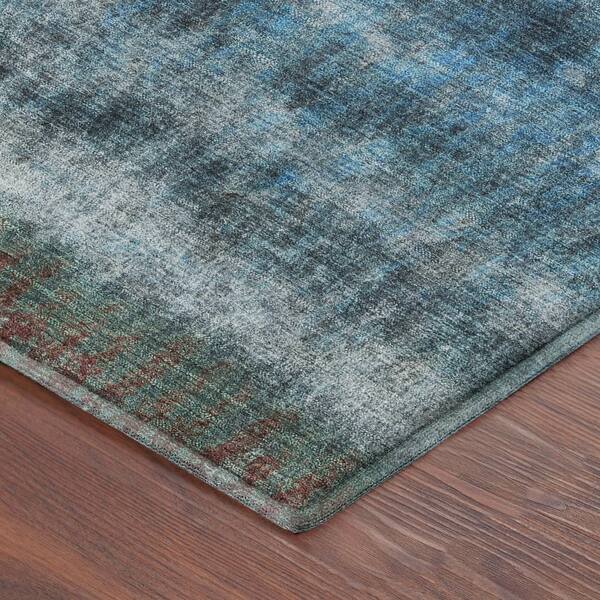 Mayfield Premium Machine Washable Abstract AMF2316 Blue 10 ft. x 14 ft. Area Rug