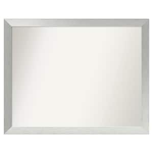 Brushed Sterling Silver 44 in. x 35 in. Custom Non-Beveled Wood Framed Bathroom Vanity Wall Mirror