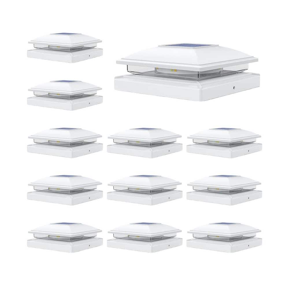 4 x 4 Solar Post Cap Lights Waterproof Fence Post Outdoor Lighting 2 Modes Warm White Light 12-Pack price history on PriceWatchPro