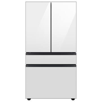 Bespoke 23 cu. ft. 4-Door French Door Smart Refrigerator with Beverage Center in White Glass, Counter Depth