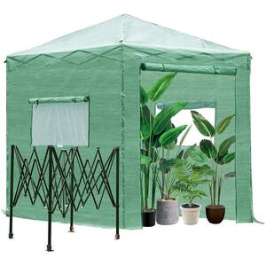  VEVOR Pop Up Greenhouse, 8 x 6 x 7.5 ft Pop-up Green House,  Set Up in Minutes, High Strength PE Cover with Doors & Windows and  Powder-Coated Steel Frame, Suitable