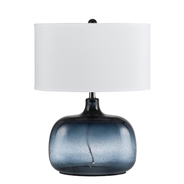 CAL Lighting 24.25 in. Ocean Blue Glass Table Lamp with Shade