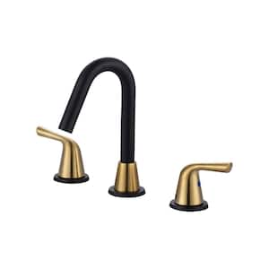 High -Arc 8 in. Widespread Double Handle Bathroom Faucet in Brushed Nickel