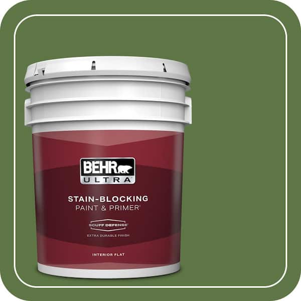 BEHR ULTRA 5 gal. #420D-7 Dill Pickle Extra Durable Flat Interior Paint & Primer