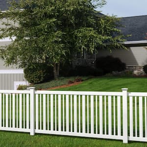 LaFayette 4 in. x 4 in. x 6 ft. White Vinyl Routed Fence Line Post