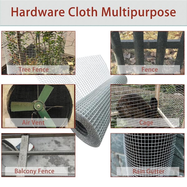 Angel Sar 1/4 in. x 1.66 ft. x 20 ft. Hardware Cloth, 23 Gauge Hot-dip Galvanized After Welding, Chicken Wire Fence Garden Fencing