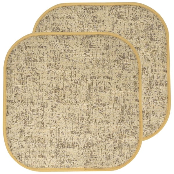 Sweet Home Collection Broadway Square Memory Foam 16 in.x16 in. Non-Slip Back, Chair Cushion (2-Pack), Camel/Brown