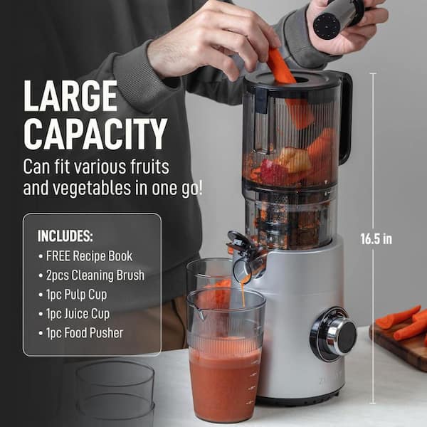 Zulay Kitchen Cold Press 200W 16oz Juicer Slow Masticating with