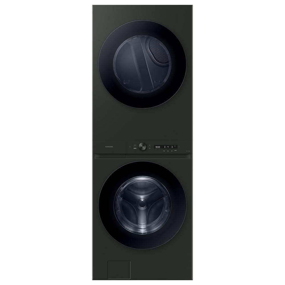 Bespoke 5.3 cu. ft. Ultra Capacity Single Unit AI Laundry Hub Washer and 7.6 cu. ft. Gas Dryer in Satin Green