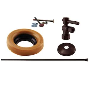 1/2 in. Nominal Compression Lever Handle Angle Stop Toilet Installation Kit in Oil Rubbed Bronze