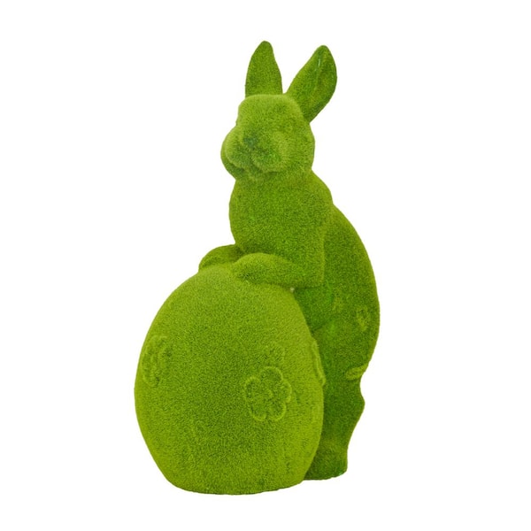 Litton Lane Green MGO Country Cottage Rabbit Sculpture