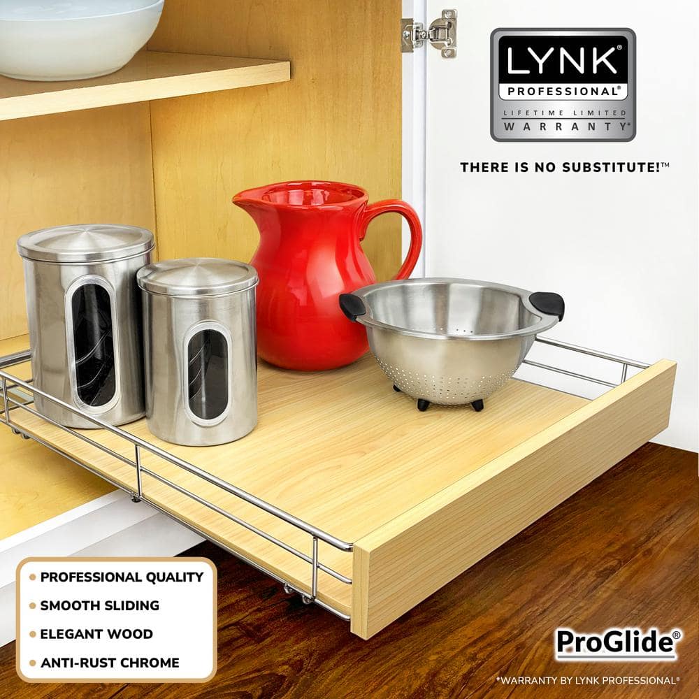 Professional 21" Wood and Chrome Pull Out Cabinet Organizer