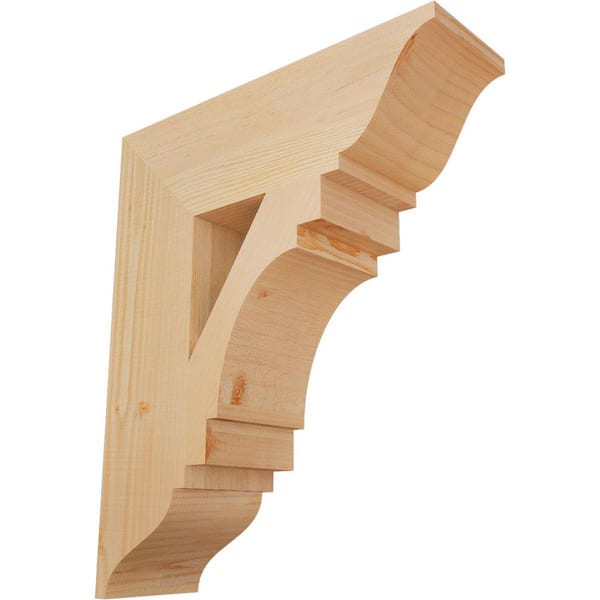 Ekena Millwork 5.5 in. x 24 in. x 20 in. Douglas Fir Merced Traditional Smooth Bracket