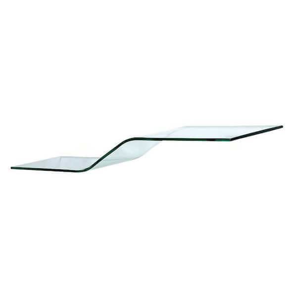Clear Wave Glass Shelf, Does Home Depot Cut Glass For Shelves Work