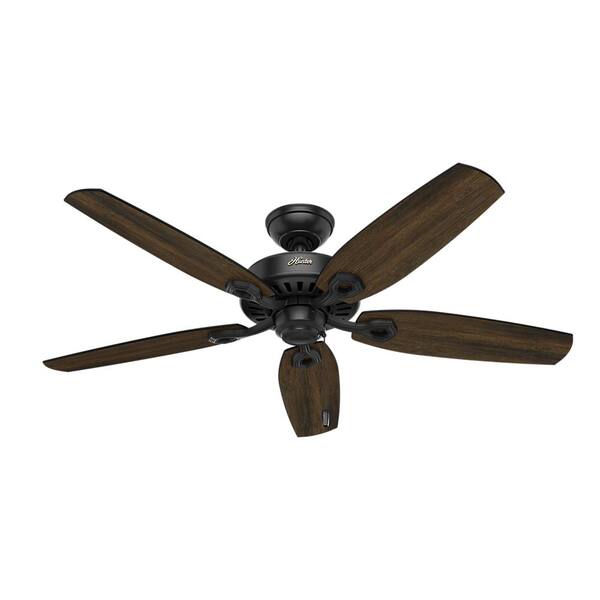 Builder Elite 52 in. Indoor Matte Black Ceiling Fan For Bedrooms