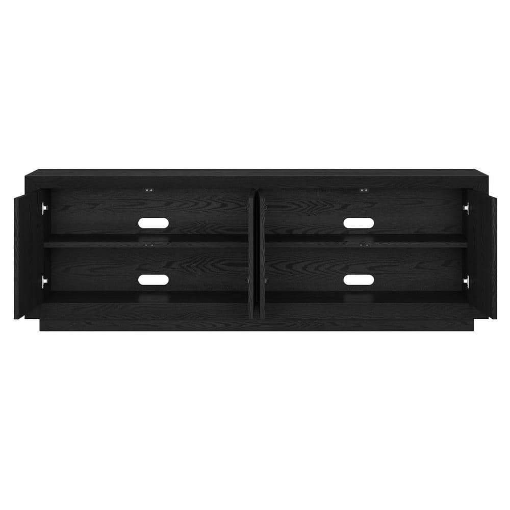 Oswald 68" Black Grain TV Stand with Cabinets