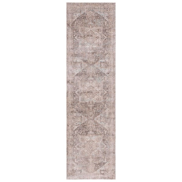 Vintage Persian 2 ft. x 8 ft. Brown/Beige Ornate Distressed Runner Rug