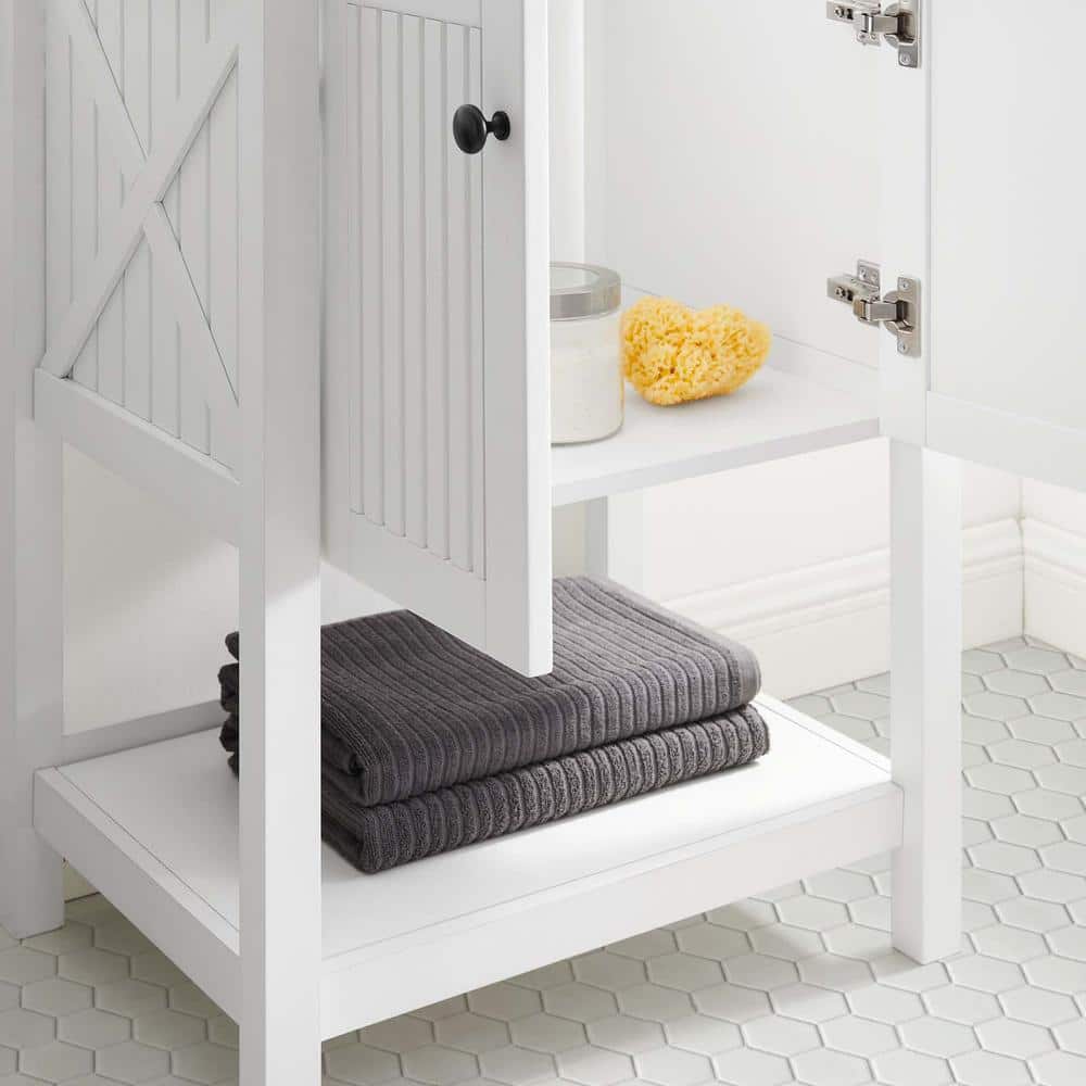 White Wood 23" Freestanding Bathroom Vanity Cabinet