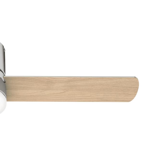 Hunter - Minimus 52 in. Integrated LED Indoor Brushed Nickel Ceiling Fan with Remote and Light Kit