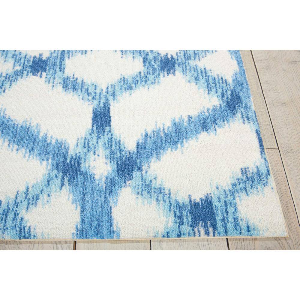 Aegean Blue Geometric Rectangular Synthetic Area Rug
