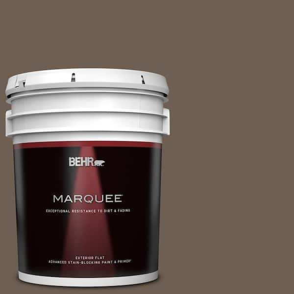 BEHR MARQUEE 5 gal. #N210-6 Swiss Brown Flat Exterior Paint & Primer