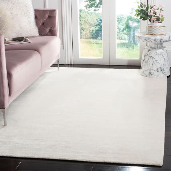 Mirage 5 ft. x 8 ft. White Solid Color Area Rug