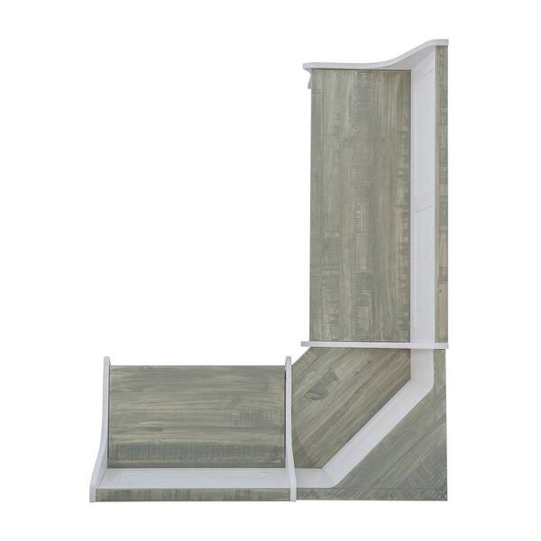 Linon Home Decor Ardmore Driftwood and White Corner Nook with Storage  THD02622 - The Home Depot