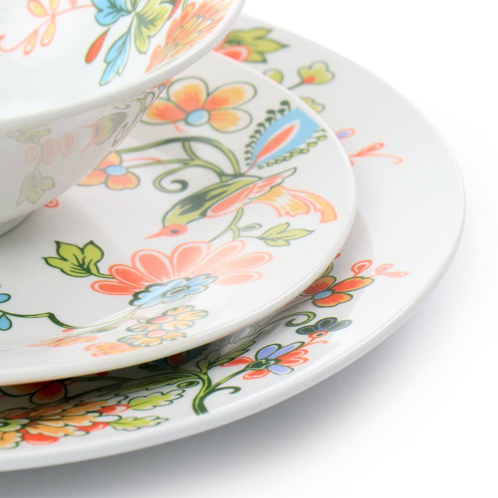 Spring Bloom 16-Piece Floral Porcelain Dinnerware Set