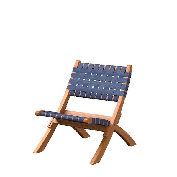 BALKENE HOME Sava Navy Blue Wood Lawn Chair