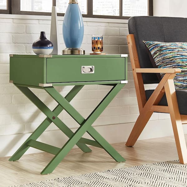 Unbranded Wenderson 1-Drawer Meadow Green Nightstand