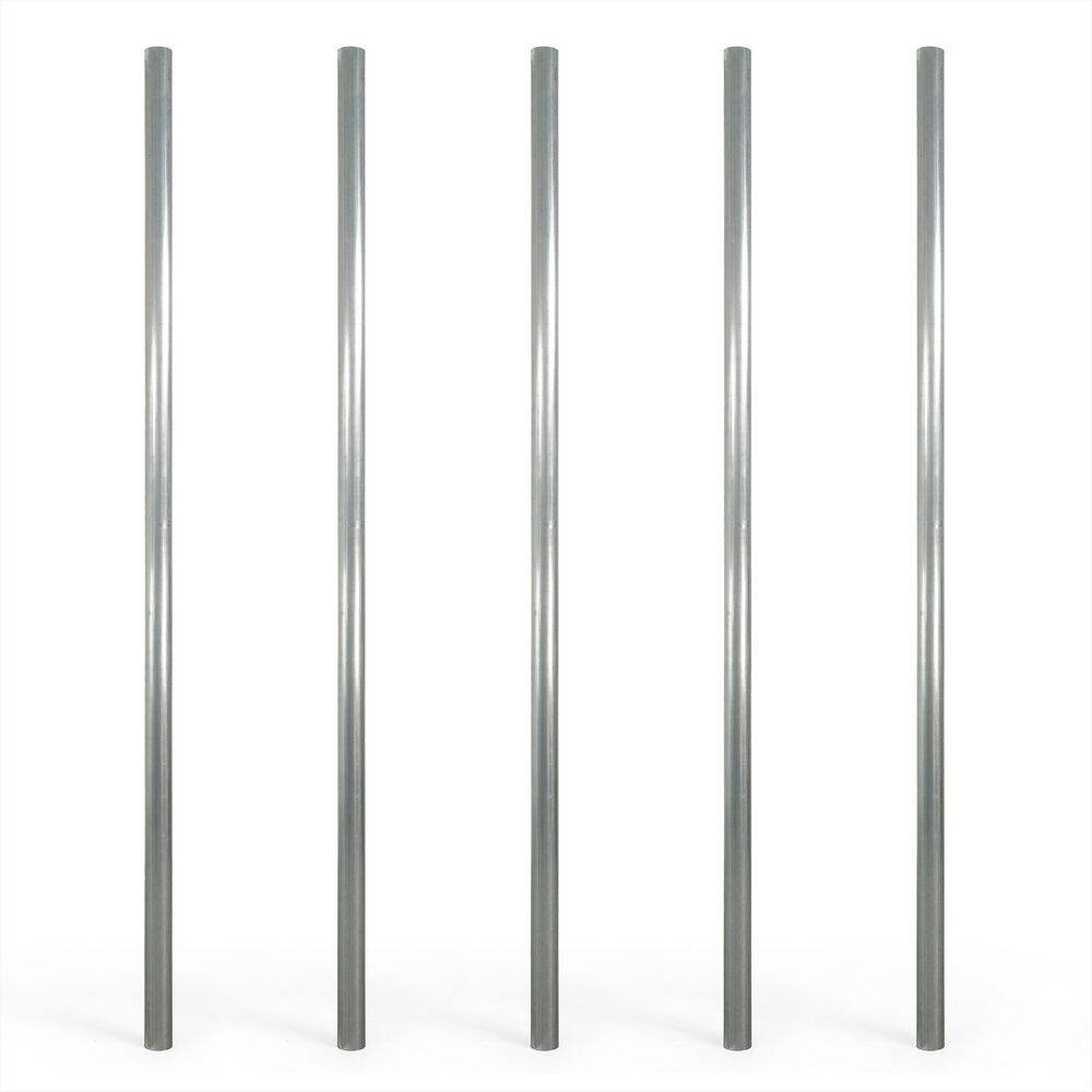 Silver Galvanized 1-7/8 in. x 1-7/8 in. x 7 ft. Steel Line Chain Link Fence Post (5 Pack) price history on PriceWatchPro