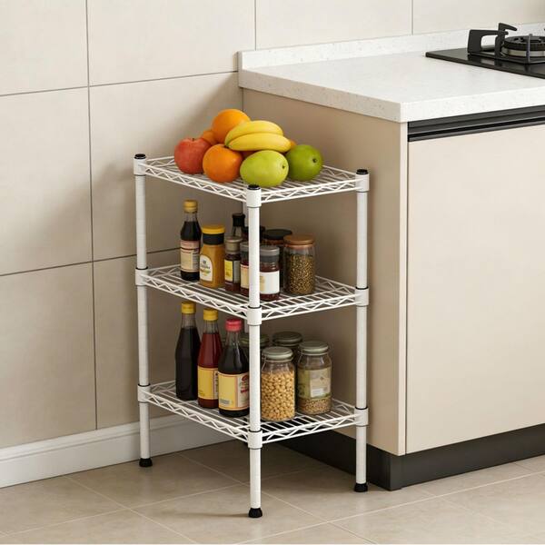 Noble House Nash Metal Wire 3-Tier Adjustable Shelving Unit in