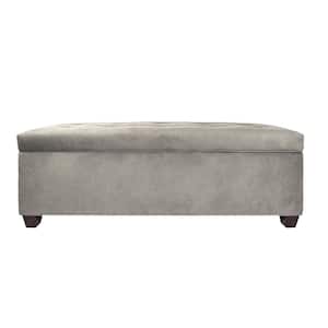 Sean Obsession Platinum 10-Button Tufted Upholstered Large Storage Bench