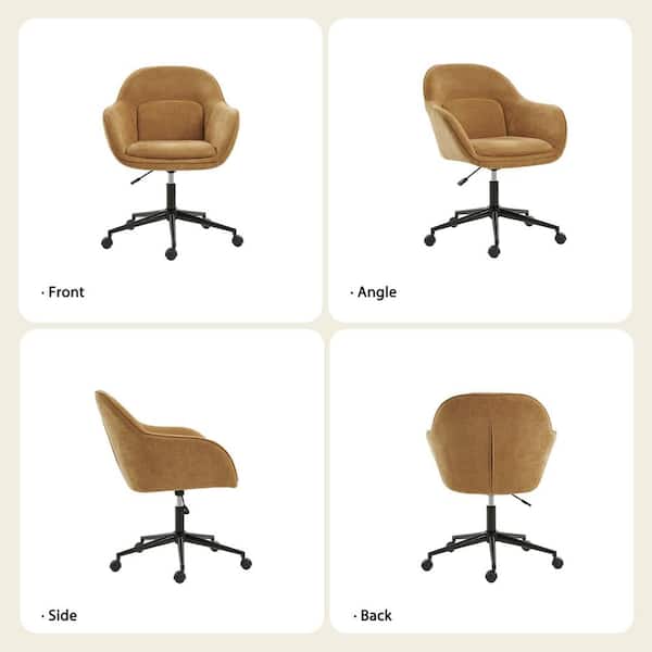JAYDEN CREATION Teodoro Mustard 27 in. W Modern Polyester Office