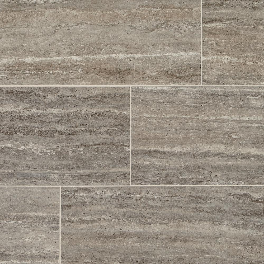 Marazzi Stonehollow Smoky Taupe 12 in. x 24 in. Glazed Porcelain Floor and Wall Tile (15.6 sq. ft. / case) -  SH211224HD1P6