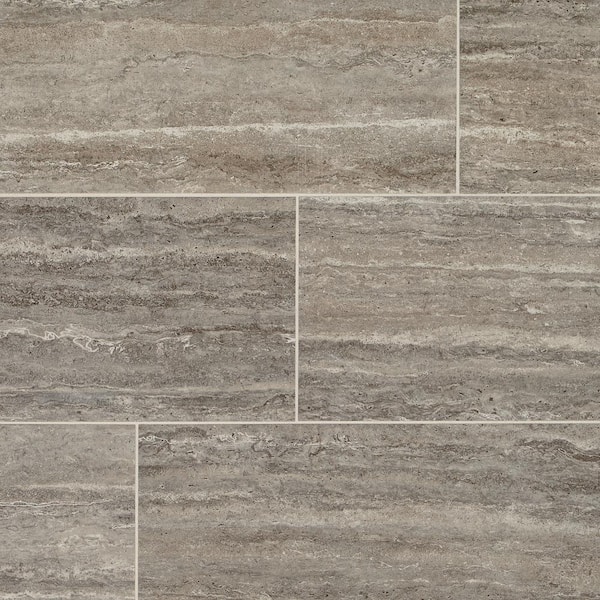 Marazzi Stonehollow Smoky Taupe 12 in. x 24 in. Glazed Porcelain Floor and Wall Tile (15.6 sq. ft. / case)
