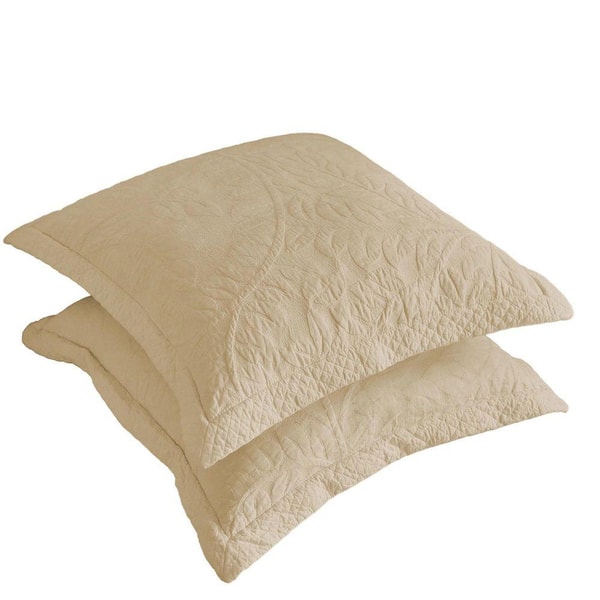 PJ26 Cotton Embroidered Quilted Euro Size Pillow Protector