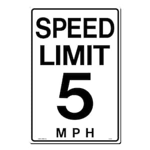 12 in. x 18 in. Speed Limit 5 M.P.H. Sign Printed on More Durable, Thicker, Longer Lasting Styrene Plastic